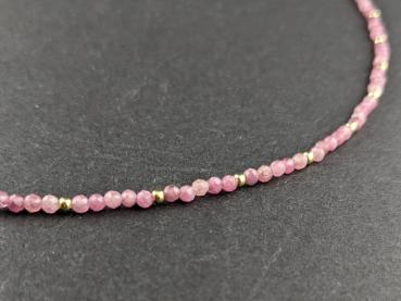 Turmalin, rosa Halskette (46 cm)
